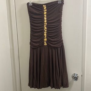 Rutched Strapless dress by Velvet